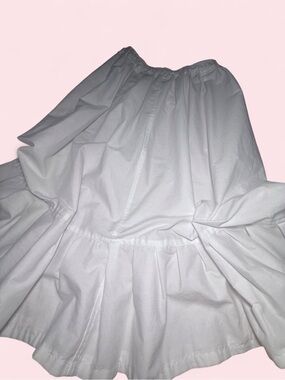 Flowing White Tiered A-Line Skirt with Elastic Waist
